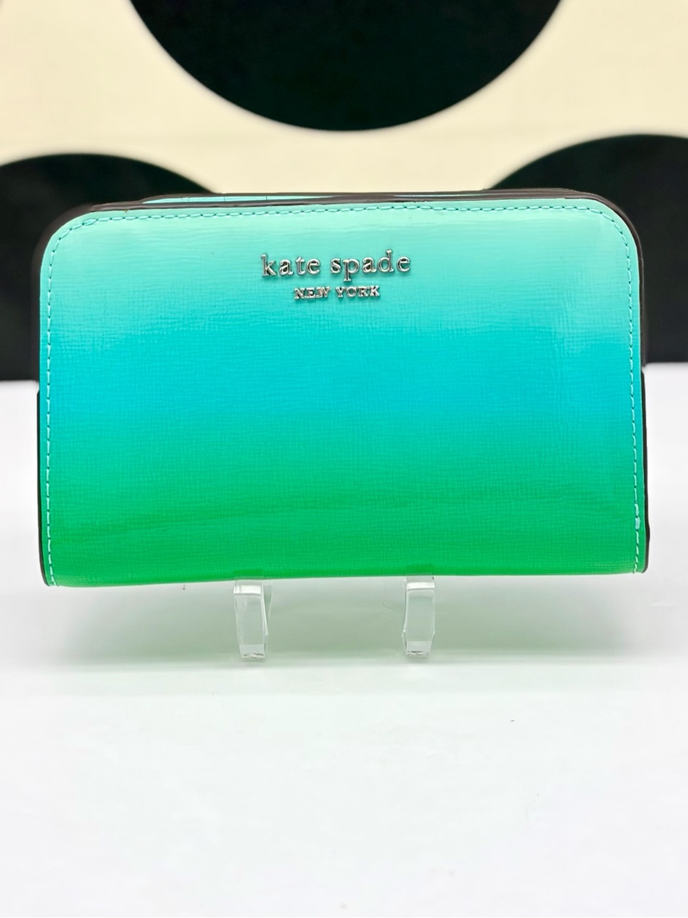 Kate Spade Morgan Ombré Compact Wallet in Mint Liqueur Multi NWT - Picture 10 of 13